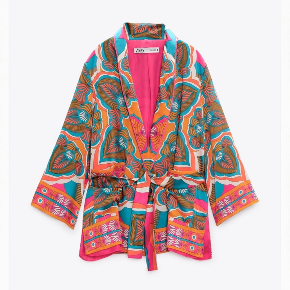 Zara belted printed kimono